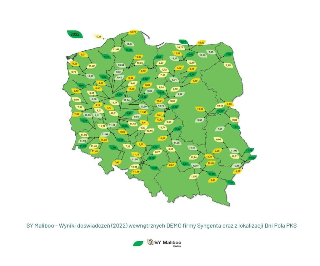 Wyniki doświadczeń polowych nad odmianą Maliboo